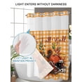thumbnail image 4 of No Hook Cloth Fabric Shower Curtain with Snap in Liner, Pumpkin Football Fall Waterproof Shower Curtains Set with See Through Top Window, Thanksgiving Sunflower Maple Plaid Beige 36"x78", 4 of 6