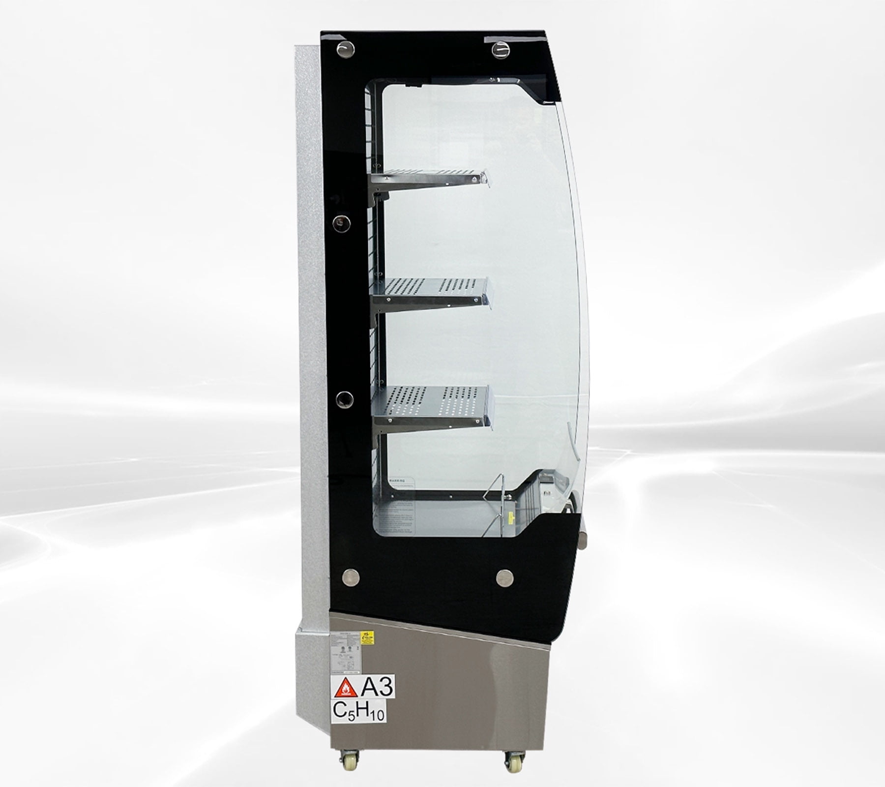 20" 7.8 cu. ft. Open Air Refrigerator Display Merchandiser, Commercial Grab & Go Cooler for Drinks Sandwiches Desserts