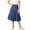 Dark Blue, variant on Girls Faux Denim Tiered Skirt Kids Casual Elastic Waist A Line Tiered Ruffle Midi Skirts 4-15 Years
