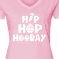 thumbnail image 4 of Inktastic Easter Hip Hop Hooray with Eggs and Carrot Women's V-Neck T-Shirt, 4 of 5