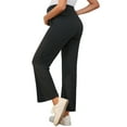 thumbnail image 3 of INSPIRE CHIC Women Maternity Lounge Pants Over Belly Wide Leg Casual  High Waisted Lounge Pants With Pockets Black Medium, 3 of 6