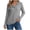 Gray, variant on Women's Tops Trendy Fashion Cowl Neck Long Sleeve Ribbed Shirts Dressy Casual Elegant Work Blouse
