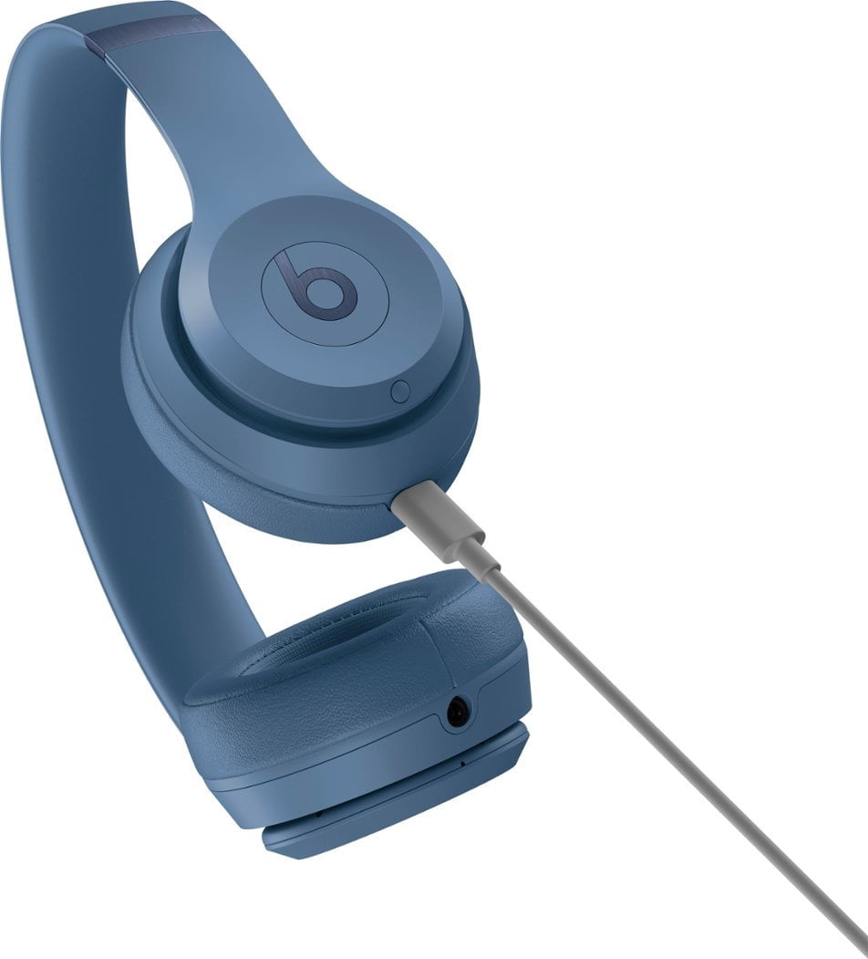 Restored Beats by Dr. Dre Wireless Bluetooth On Ear Headphones Solo4 - Slate Blue with Microphone