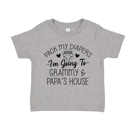 

Pack My Diapers I m Going to Grammy and Papa s House Toddler T-Shirt 4T Athletic Heather