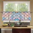 thumbnail image 4 of Yayeee Kitchen Curtains Tier Set of 2 Light Filtering 57"x24" Over Sink Window Panels, Orange Art Pattern, 4 of 7