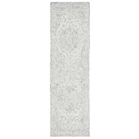 SAFAVIEH Trace Donna Floral Runner Rug, Ivory/Charcoal, 2'3" x 8'