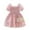 Pink, variant on WBQ Toddler Girls Summer Dress with Crossbody Bag 2-9 Years Little Girls Puff Sleeve Square Neck Floral Printed Princess Dress Casual Party Dress Baby Girl Tutu Dress