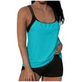 thumbnail image 2 of Riecok Tankini Bathing Suits for Women Plus Size Two Piece Swimsuits Solid Modest Tank Top and Shorts Beach Swimwear, 2 of 5