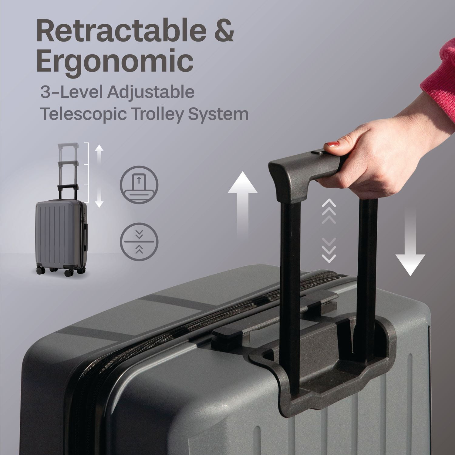 5-Piece Hardside Luggage Set: 28" Spinner Suitcase, 20" Carry-On & 3 Packing Cubes