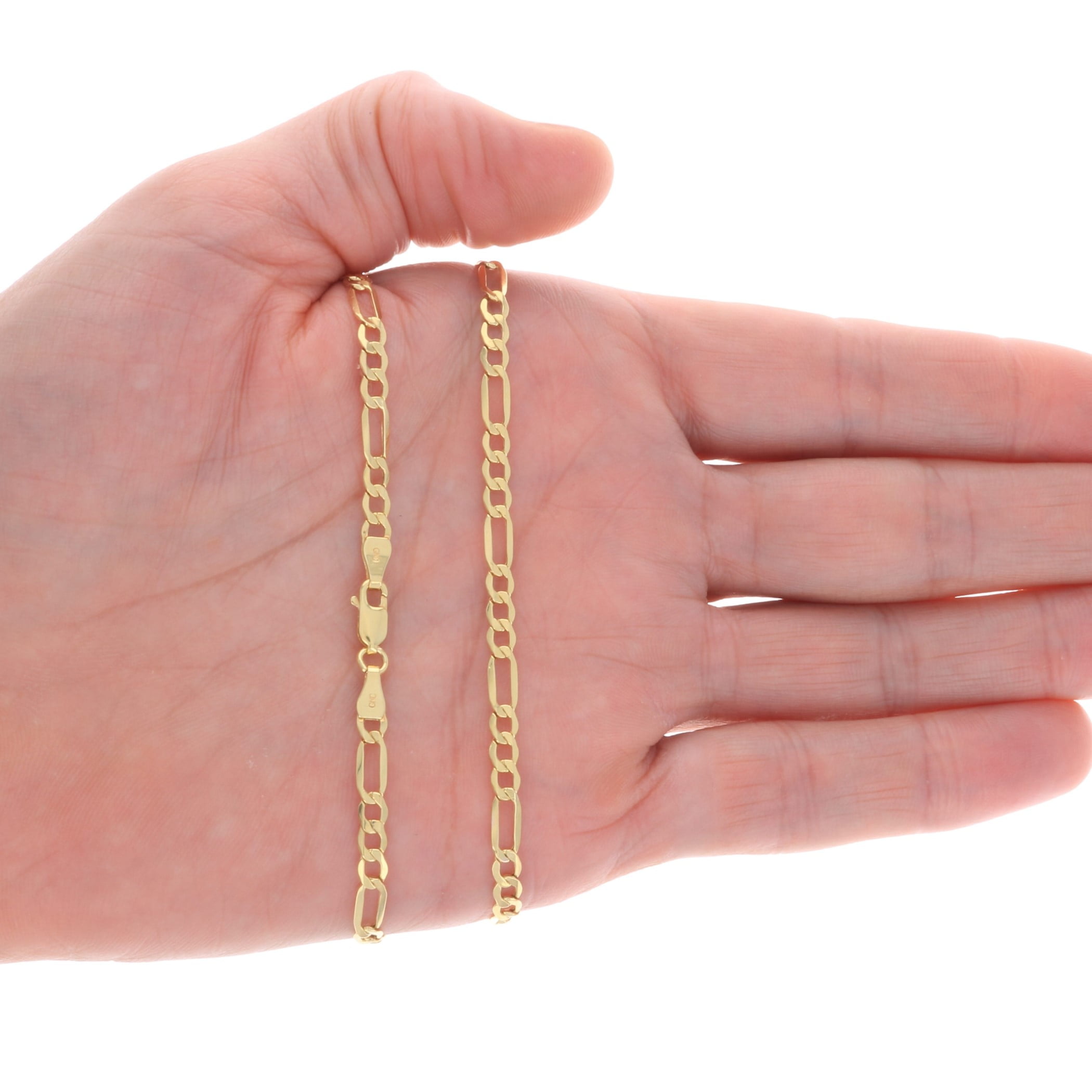 Nuragold 14k Real Yellow Gold Figaro Link 4.5mm Chain Necklace (16"-30") Italian Jewelry for Men & Women