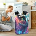 thumbnail image 5 of Yayeee Freestanding Laundry Hamper with Handle Collapsible Large Storage Basket for Clothes, Space Astronaut, 5 of 7