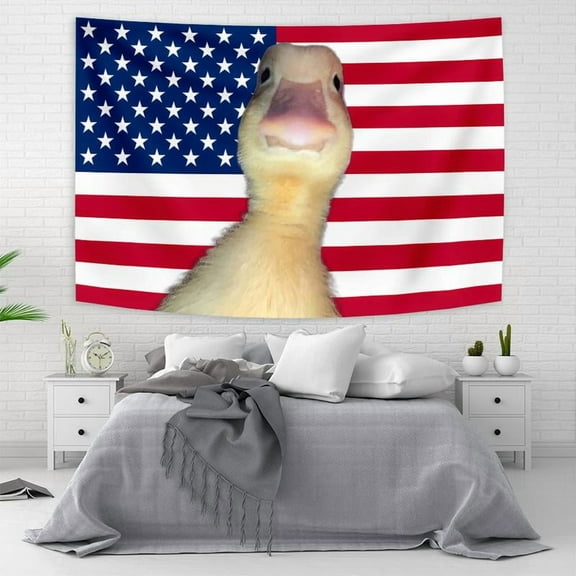 Duck Meme Funny Flag Tapestry "Welcome To My Crib" Wall for Bedroom Dorm Home Wall Decor Party Supplies tapestry wall hanging