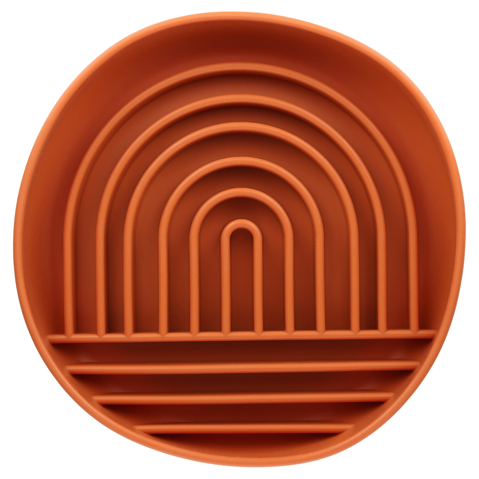 Vibrant Life Silicone Slow Pet Feeder for Dogs and Cats, Brown, 7.75 in x 7.75 in