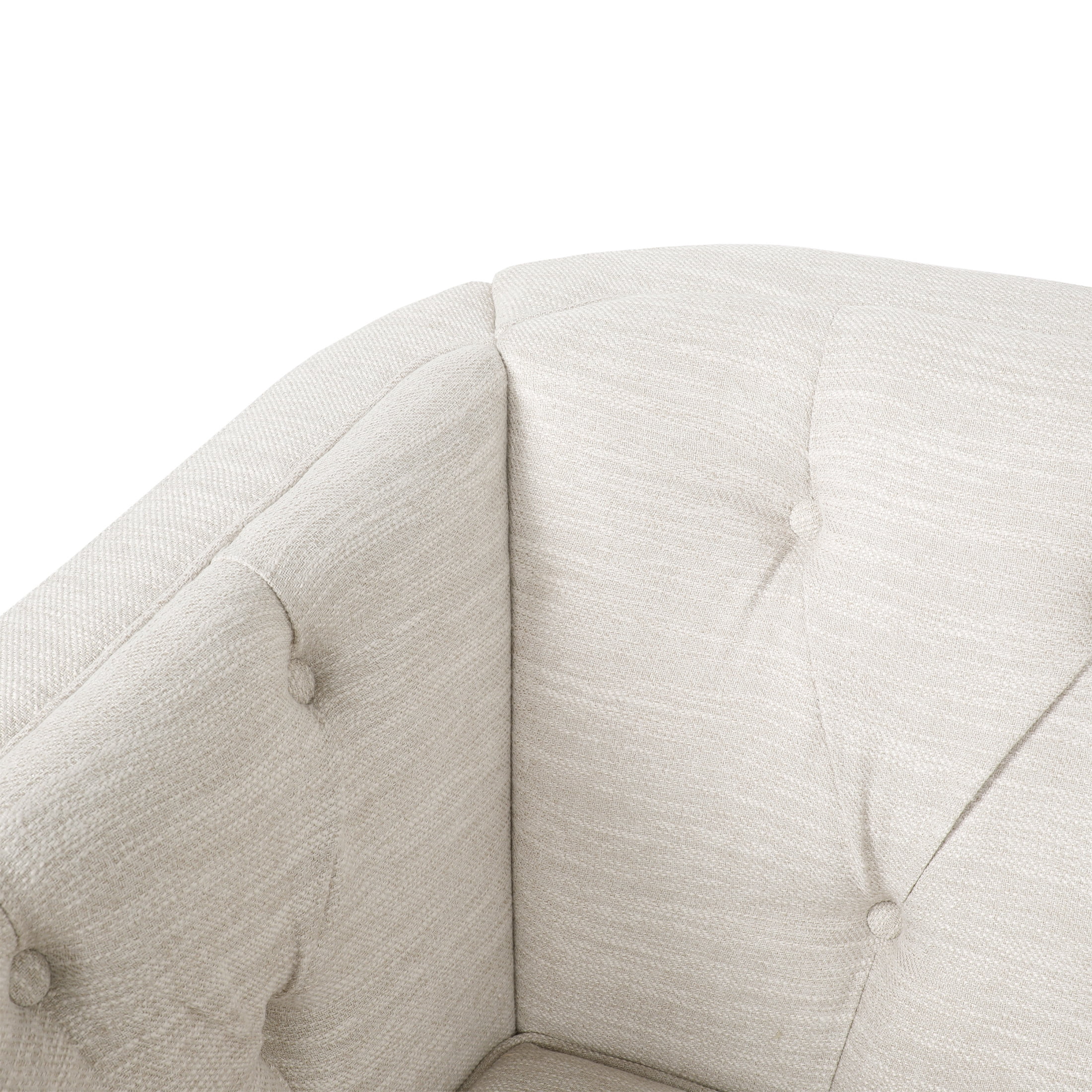 Noble House Contemporary Beige & Espresso Tufted Loveseat with Birch Wood Frame