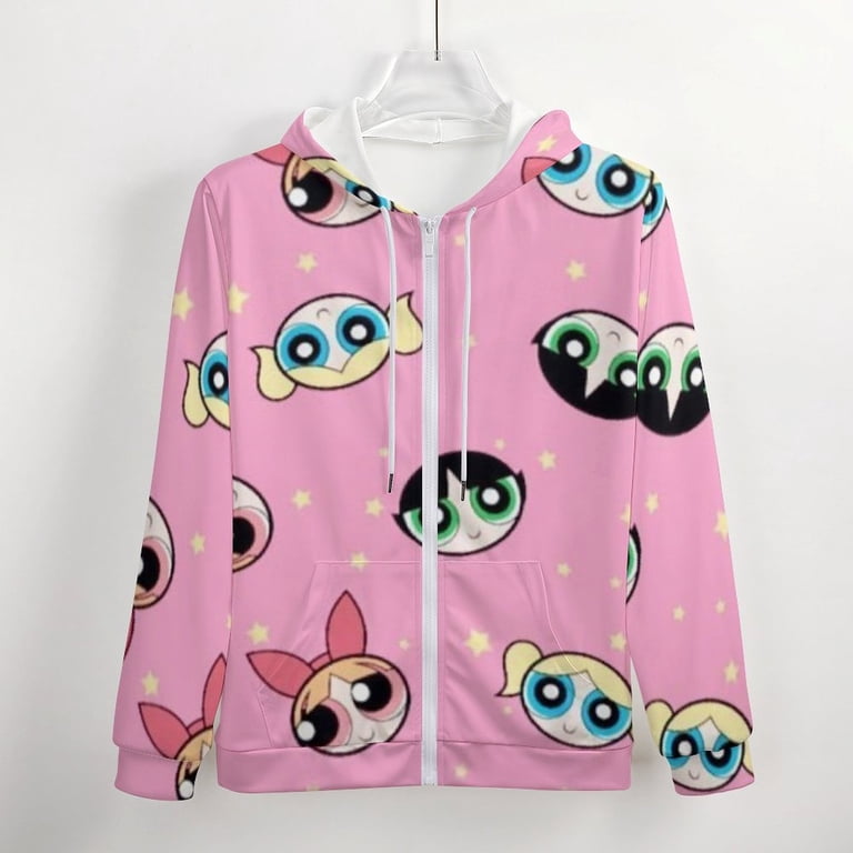 The Powerpuff Girls Zip Up Hoodies Unisex Realistic 3D Print