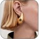 thumbnail image 2 of Lightweight Teardrop Hoop Earrings for Women - Hypoallergenic Gold Tone statement Waterdrop Dangle Earrings oversized Fashion Jewelry, 2 of 5
