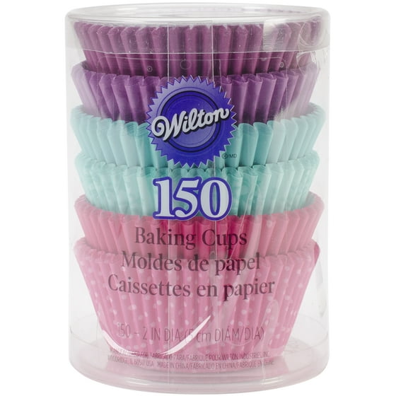 Standard Baking Cups, Pink, Turquoise and Purple, 150Pack