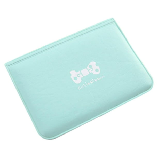 Tarjetero de piel sintética color caramelo para tarjetas de crédito y bancos, tarjetero delgado Azul