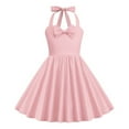 thumbnail image 2 of WEAIXIMIUNG Tween Girls Dresses Summer Girls' Neck A Line Solid Color Suspender Dress, 2 of 5