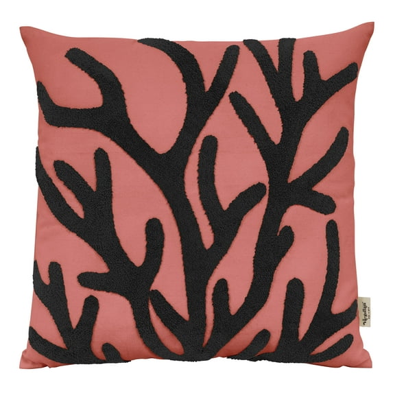 Vargottam Outdoor Decorative Throw Pillow CoversTowelEmbroideredPolyester Handmade Boho Cushion CoversFor Outdoor Patio -Coral Reef - Pink