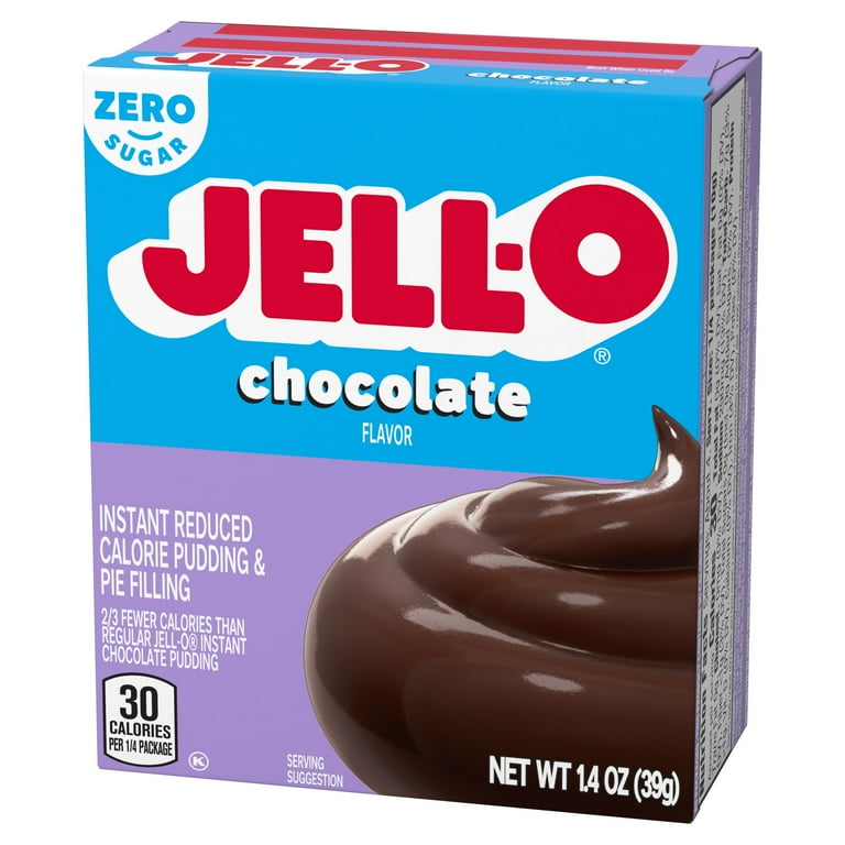 Jell O Chocolate Flavor Zero Sugar Instant Reduced Calorie Pudding