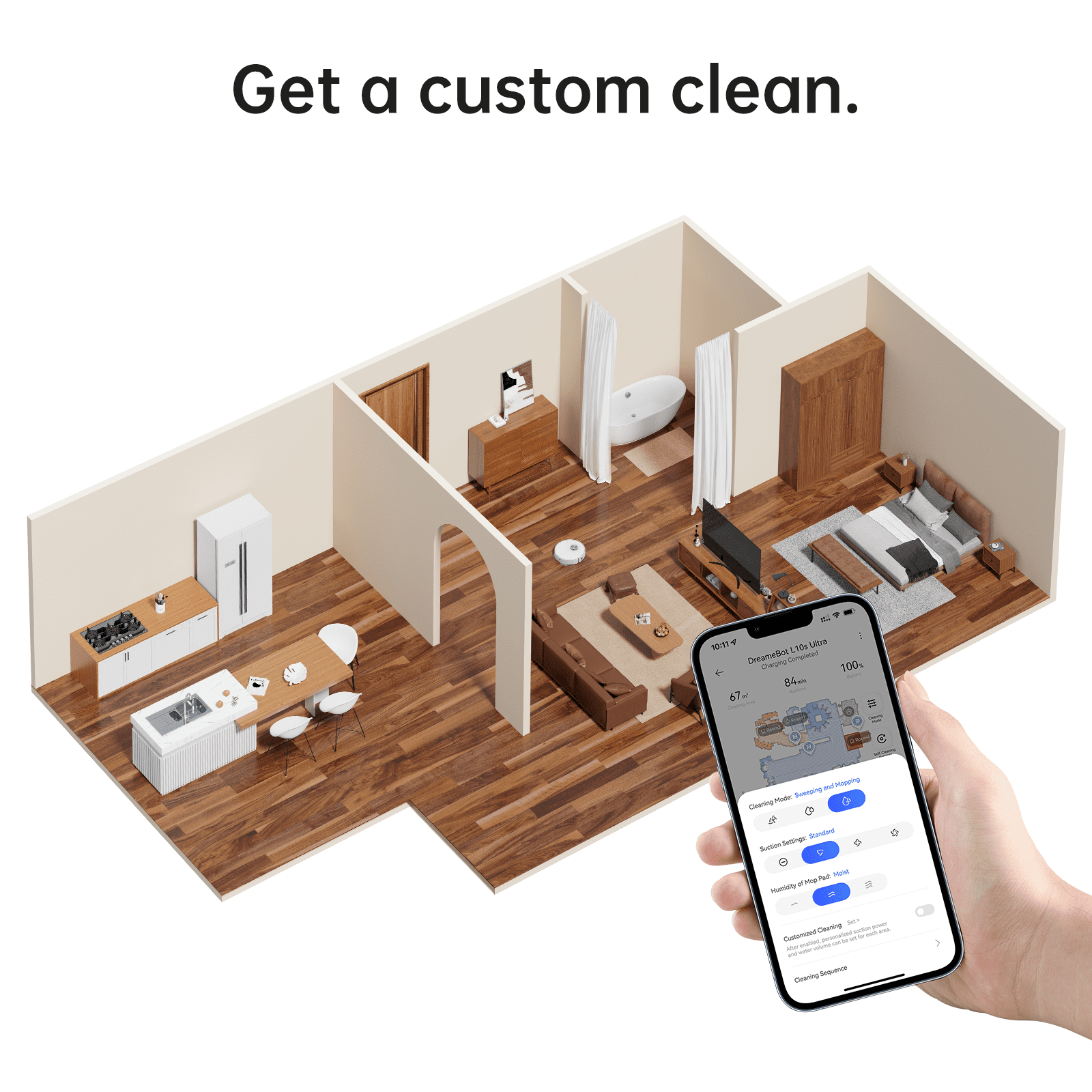 Dreame L10s Ultra Robot Vacuum and Mop Combo, Auto Mop Cleaning and Drying, Self-Refilling and Self-Emptying Base for 60 Days of Cleaning, 5300Pa Suction and AI Navigation, Compatible with Alexa