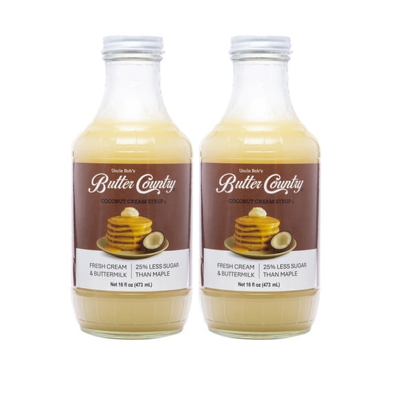 Rich & Creamy Buttermilk Syrup Original Flavor by Uncle Bob's Butter Country 16 fl oz/2 Pack