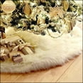 thumbnail image 5 of Faux Fur Christmas Tree Skirt 24 Inch White Fluffy Tree Skirt for Christmas Tree Decoration and Holiday Decor, 5 of 5