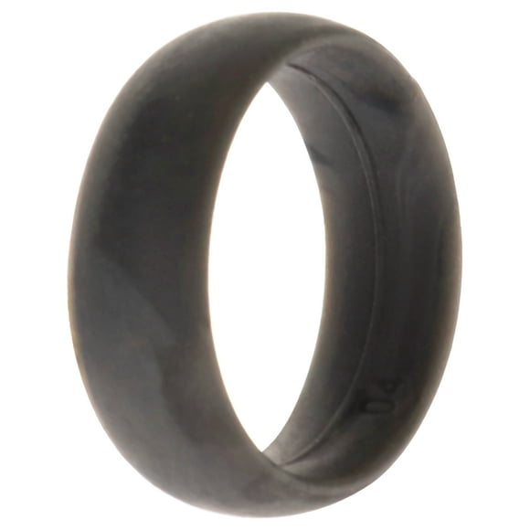 Anillo único liso de boda de silicona de 6 mm - Mármol gris de ROQ para mujer - Anillo de 4 mm