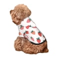 thumbnail image 5 of Fotbe Hand Drawn Strawberry Print Small Dog Sweater Hoodies Pet Grey Hooded Soft Fleece Sweatshirts with Pocket Fall Winter Puppy Cat Sweaters Warm Clothes-Large, 5 of 7