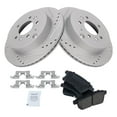 thumbnail image 2 of TRQ Rear Performance Brake Pad & Rotor Kit Brake Pads Brake Rotors Set Ceramic Vented Premium G-Coated Fits Select 2007-2012 Mazda CX-7, 2 of 6