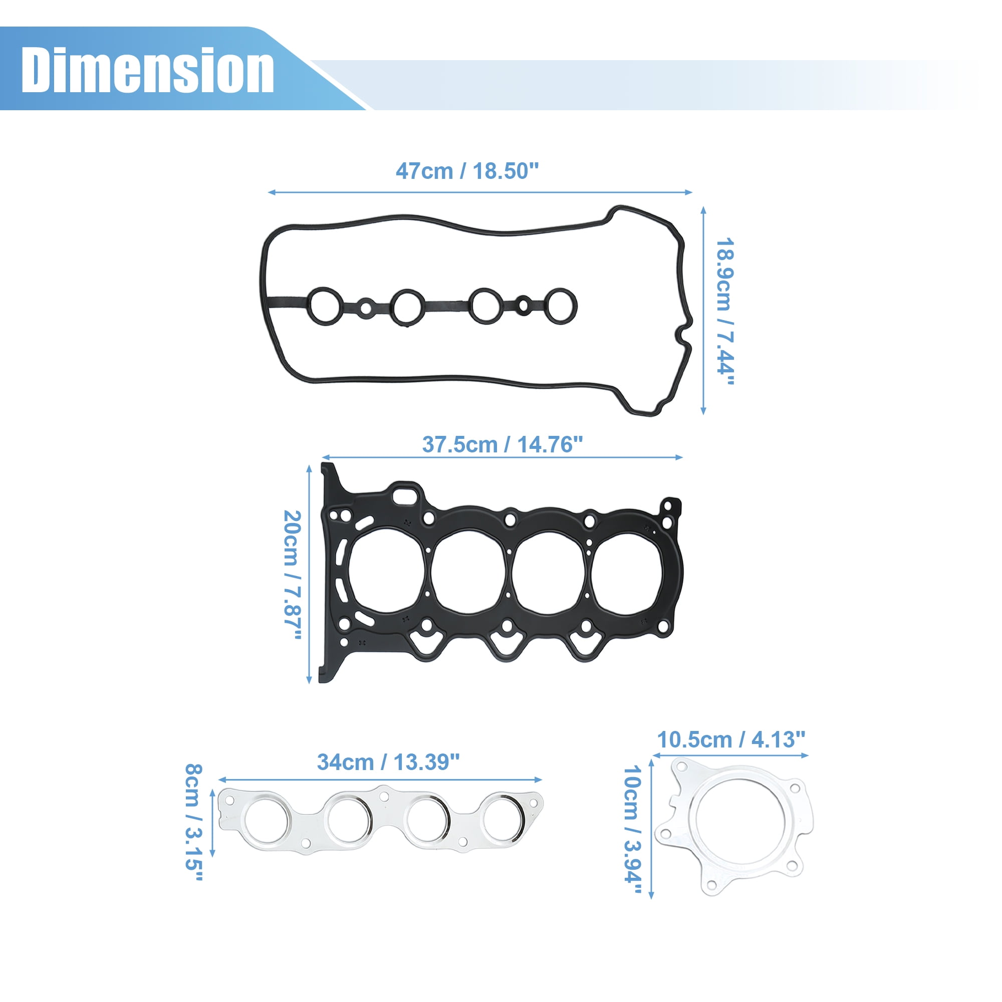Unique Bargains 1 Set Engine Cylinder Head Gasket Set for Toyota Prius 2001-2009 Metal