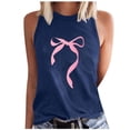 thumbnail image 2 of QUNYINEY Sleeveless Womens Tank Top Muscle Casual Bow Crewneck Shirts Summer Loose Tank Tops, 2 of 4