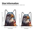 thumbnail image 2 of Disketp Bald Eagle Pilot Drawstring Backpack Drawstring Gym Bags Draw String Bags for Sports, Gym, Travel, Swimming, Beach-Small, 2 of 6