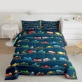 thumbnail image 2 of Castle Fairy Kids Teens Boys Kawaii Car Full Size Comforter Sets 3-Piece,Transportation Theme Bedding Comforter Set,Construction Vehicles Lightweight Bedding Sets,Lightweight Room Decor,Reversible, 2 of 8