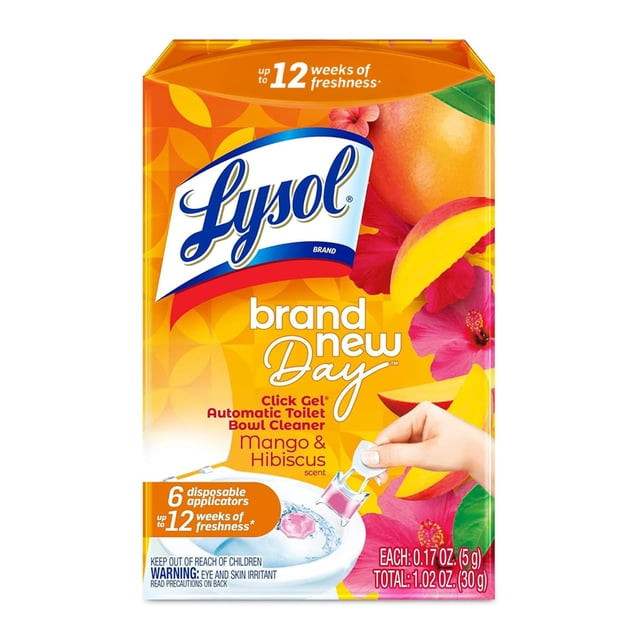 Limpiador en gel para inodoro Lysol Click Gel mango e hibisco 6 unidades