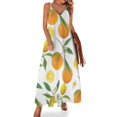thumbnail image 1 of Vestido sin mangas de limones y naranjas, vestido para mujer, vestido de noche de lujo para mujer, para boda, verano, mujer coreana, 1 of 7