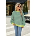 thumbnail image 4 of Women's fashionable versatile long sleeved retro striped sweatshirt, 4 of 5
