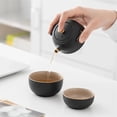 thumbnail image 7 of Tea Cup Set Portable Travel Tea Set With One Pot And Two Cups Of Black Pottery Express Cup And Hand Creative Business Tea Set Teapots & Coffee Servers Travel Tea Set, 7 of 7