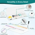 thumbnail image 4 of DOLLAR BOSS Glass Desktop Whiteboard with Storage, Desktop Dry Erase Glass Board Weekly Calendar, Work Desk Organizers, Deskboard Buddy Office Desk Accessories, White Board Desktop Office Supplies, 4 of 9