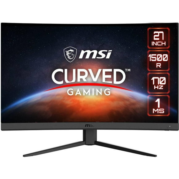 MSI Optix G27C4 E2 FHD 1500R Courbure 16:9 Rapport d'aspect Non éblouissant Cadre super étroit 1 ms 1920 x 1080 Taux de rafraîchissement 170 Hz Réglage de l'inclinaison Moniteur de jeu incurvé AMD Fre