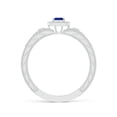 thumbnail image 2 of ANGARA Natural Aeon Square Sapphire & Diamond Engagement Ring with Milgrain in 14K White Gold for Women (Size-3mm) | September Birthstone, Anniversary, Jewelry Gift for Women | Natural Sapphire Ring, 2 of 10