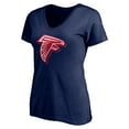 thumbnail image 2 of Women's Navy Atlanta Falcons Red White and Team V-Neck T-Shirt, 2 of 3