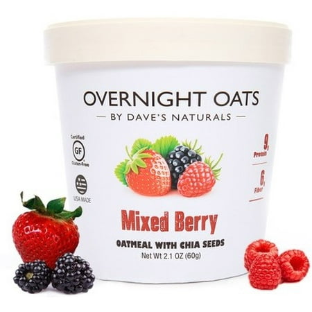 Dave's Gourmet Mixed Berry Overnight Oats 2.1 oz Cup - Pack of