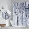 thumbnail image 3 of Watercolor Cyan Marble Shower Curtain for Bathroom Modern Luxury Waterproof Polyester Shower Curtains Abstract Gradient Artistic Aesthetic Shower Curtain with Hooks Decorative, 72x84 Inch, 3 of 6