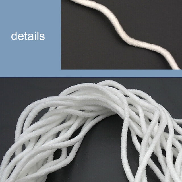 Becaristey 3mm White Elastic Band Cord Ear Hanging Sewing Crafts DIY Elastic Rope 10m-200m white 50m 1Set