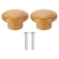 thumbnail image 1 of Uxcell 2 Paquete de Perillas Redondas de Madera para Cajones, Perillas Redondas de 1 5/8" de Diámetro con Tornillos para Muebles, Cajones, Vestidores, Armarios, Haya, 1 of 6