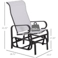 thumbnail image 2 of Outdoor Glider Chair, Gliders for Outside Patio with Smooth Rocking Mechanism & Stable Construction, Glider Rocking Chair for Backyard Poolside Garden Deck Balcony, White, 2 of 13