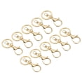 thumbnail image 1 of Anillos de llavero Uxcell con ganchos de langosta, soporte para llavero, paquete de 10 en color dorado, 1 of 5