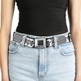 thumbnail image 5 of Buckle-Down Belt, Seatbelt Buckle Belt, Buckle Down BD Logo American Stripe Flag White Black, Youth 22 to 32 Inches, 5 of 9